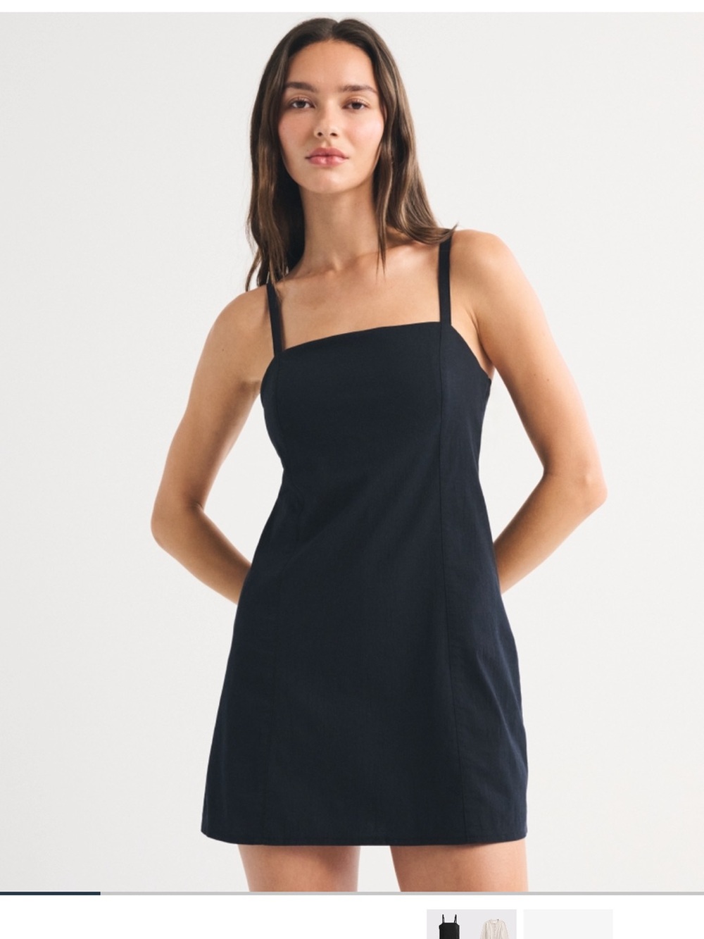 Abercrombie & Fitch Black Square-Neck Mini Dress